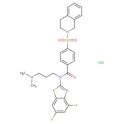 N-(4,6-difluoro-1,3-benzothiazol-2-yl)-N-[3-(dimethylamino)propyl]-4-(1,2,3,4-tetrahydroisoquinoline-2-sulfonyl)benzamide hydrochloride