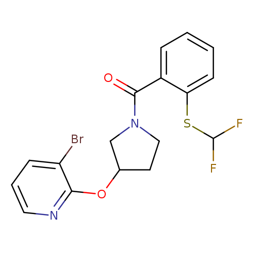 3-bromo-2-[(1-{2-[(difluoromethyl)sulfanyl]benzoyl}pyrrolidin-3-yl)oxy]pyridine
