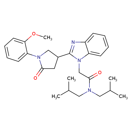 2-{2-[1-(2-methoxyphenyl)-5-oxopyrrolidin-3-yl]-1H-1,3-benzodiazol-1-yl}-N,N-bis(2-methylpropyl)acetamide
