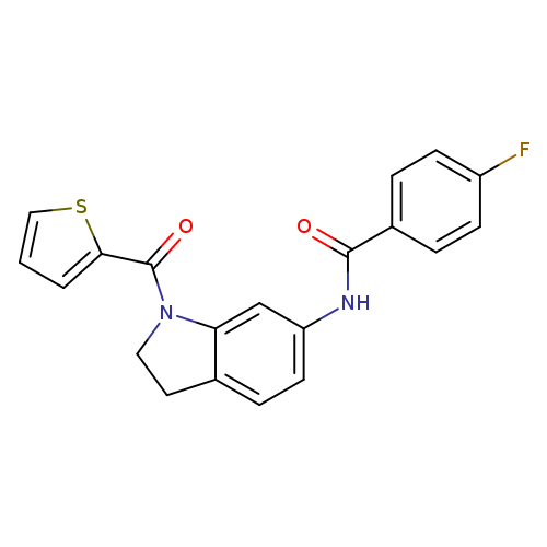 4-fluoro-N-[1-(thiophene-2-carbonyl)-2,3-dihydro-1H-indol-6-yl]benzamide