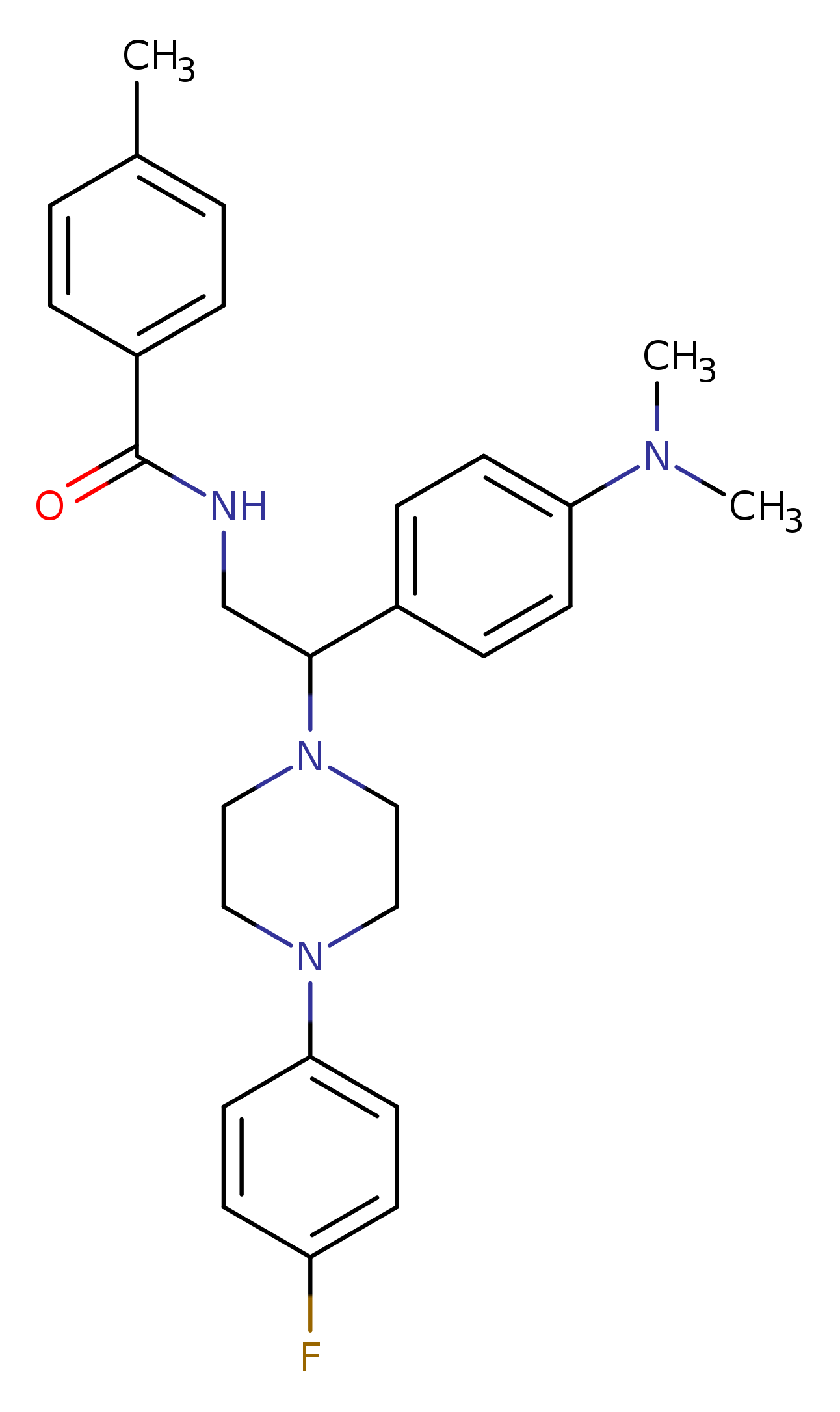 N-{2-[4-(dimethylamino)phenyl]-2-[4-(4-fluorophenyl)piperazin-1-yl]ethyl}-4-methylbenzamide