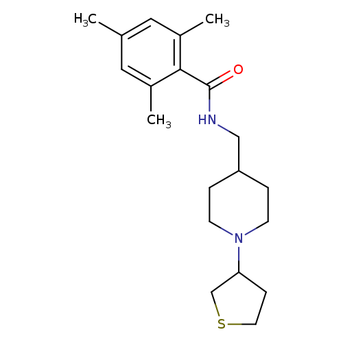 2,4,6-trimethyl-N-{[1-(thiolan-3-yl)piperidin-4-yl]methyl}benzamide