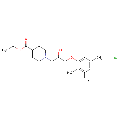 ethyl 1-[2-hydroxy-3-(2,3,5-trimethylphenoxy)propyl]piperidine-4-carboxylate hydrochloride