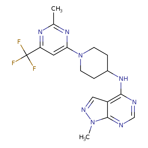 N-{1-methyl-1H-pyrazolo[3,4-d]pyrimidin-4-yl}-1-[2-methyl-6-(trifluoromethyl)pyrimidin-4-yl]piperidin-4-amine
