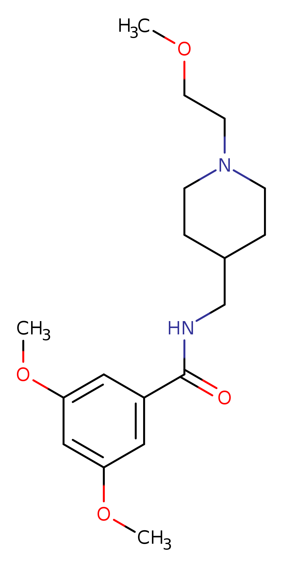 3,5-dimethoxy-N-{[1-(2-methoxyethyl)piperidin-4-yl]methyl}benzamide