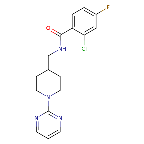 2-chloro-4-fluoro-N-{[1-(pyrimidin-2-yl)piperidin-4-yl]methyl}benzamide