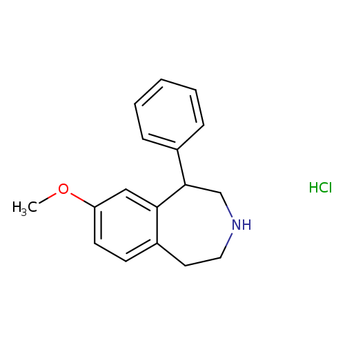 8-methoxy-1-phenyl-2,3,4,5-tetrahydro-1H-3-benzazepine hydrochloride