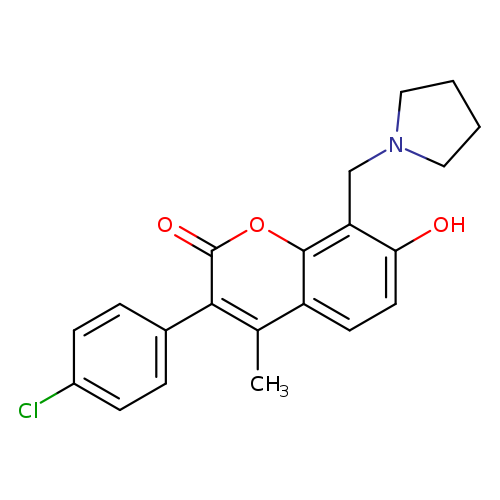 3-(4-chlorophenyl)-7-hydroxy-4-methyl-8-[(pyrrolidin-1-yl)methyl]-2H-chromen-2-one
