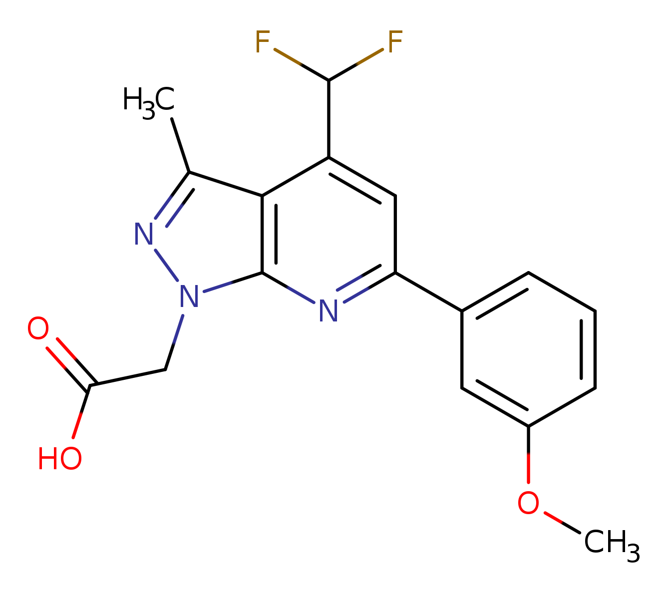 2-(4-(Difluoromethyl)-6-(3-methoxyphenyl)-3-methyl-1H-pyrazolo[3,4-b]pyridin-1-yl)acetic acid