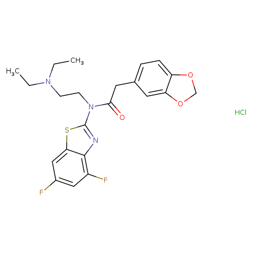 2-(2H-1,3-benzodioxol-5-yl)-N-[2-(diethylamino)ethyl]-N-(4,6-difluoro-1,3-benzothiazol-2-yl)acetamide hydrochloride
