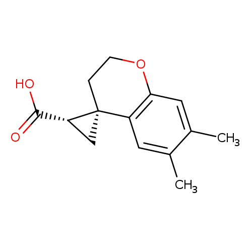 rac-(2'R,4S)-6,7-dimethyl-2,3-dihydrospiro[1-benzopyran-4,1'-cyclopropane]-2'-carboxylic acid, trans