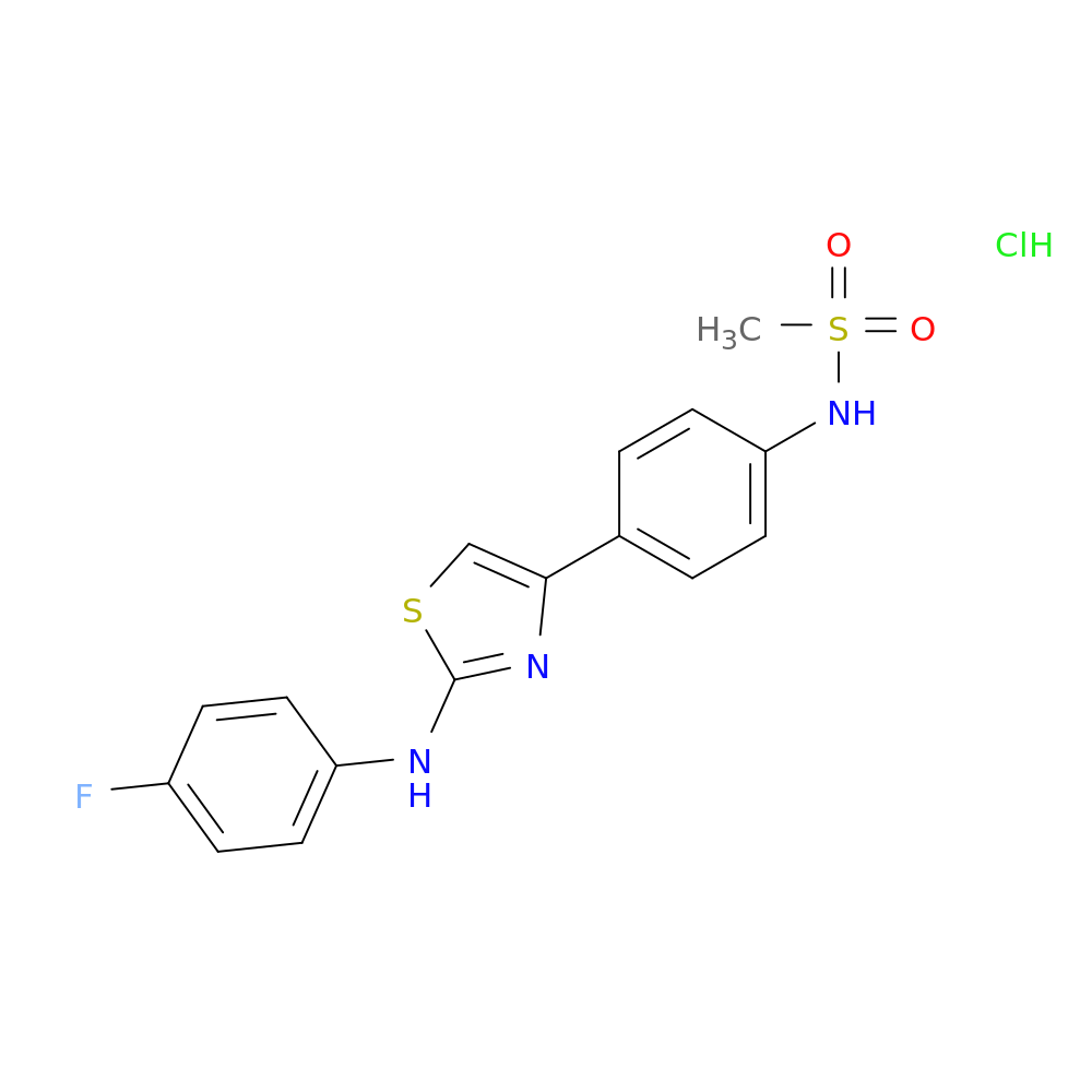 N-(4-{2-[(4-fluorophenyl)amino]-1,3-thiazol-4-yl}phenyl)methanesulfonamide hydrochloride