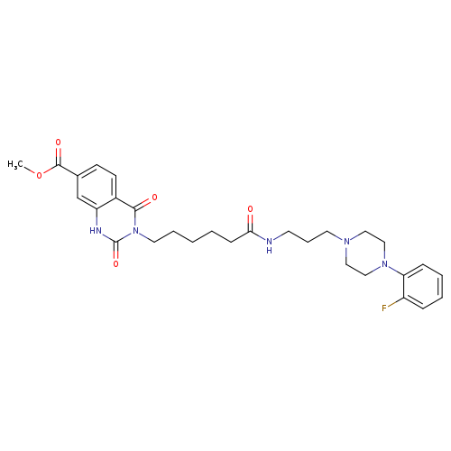 methyl 3-[5-({3-[4-(2-fluorophenyl)piperazin-1-yl]propyl}carbamoyl)pentyl]-2,4-dioxo-1,2,3,4-tetrahydroquinazoline-7-carboxylate