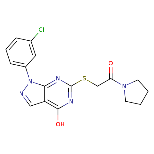 2-{[1-(3-chlorophenyl)-4-hydroxy-1H-pyrazolo[3,4-d]pyrimidin-6-yl]sulfanyl}-1-(pyrrolidin-1-yl)ethan-1-one