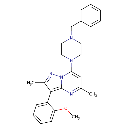 1-benzyl-4-[3-(2-methoxyphenyl)-2,5-dimethylpyrazolo[1,5-a]pyrimidin-7-yl]piperazine
