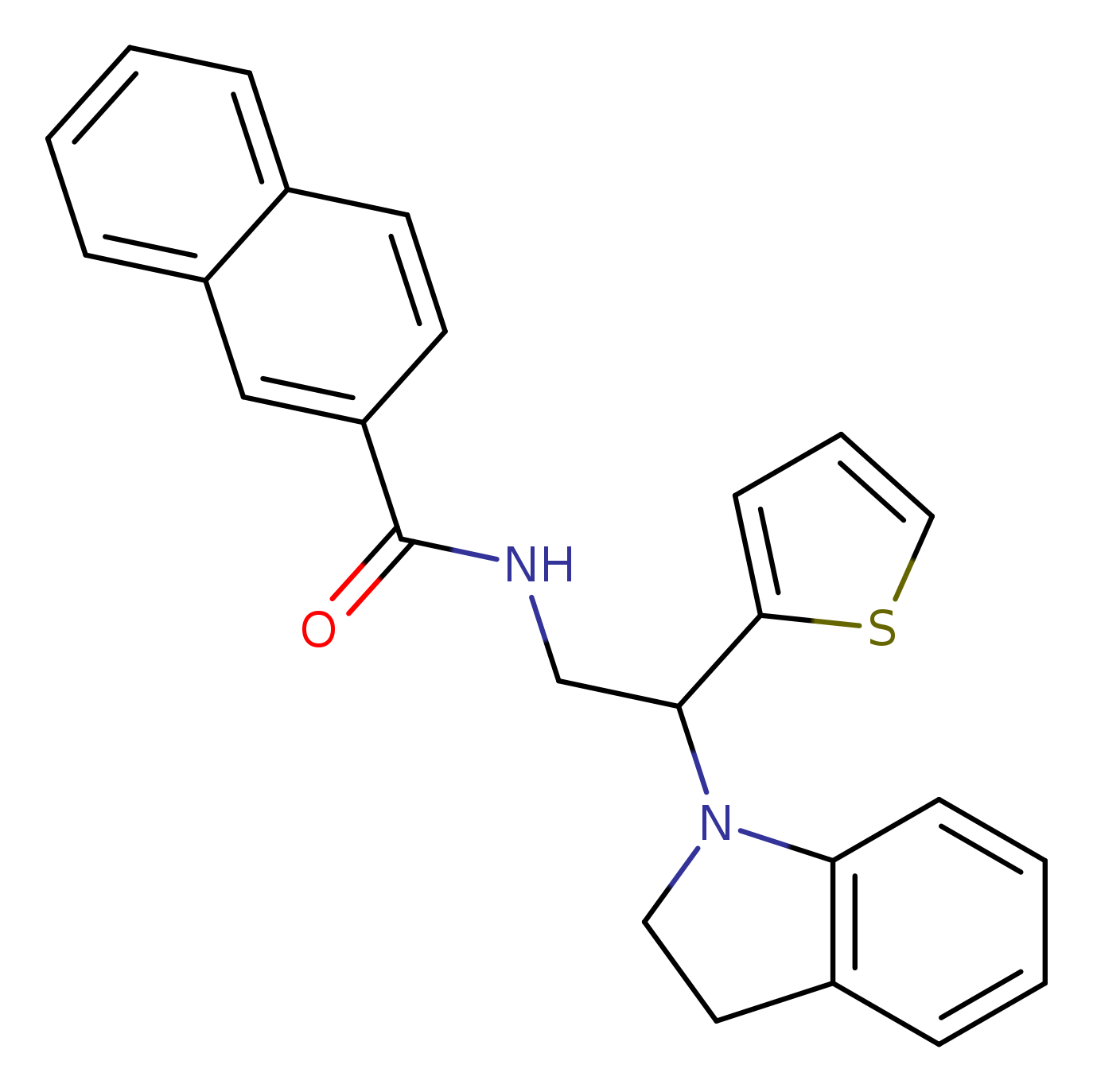 N-[2-(2,3-dihydro-1H-indol-1-yl)-2-(thiophen-2-yl)ethyl]naphthalene-2-carboxamide