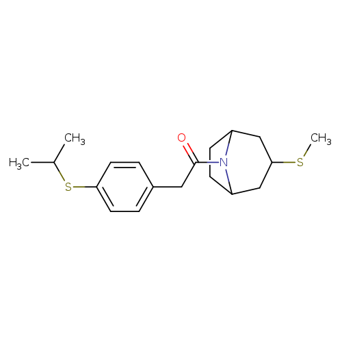 1-[3-(methylsulfanyl)-8-azabicyclo[3.2.1]octan-8-yl]-2-[4-(propan-2-ylsulfanyl)phenyl]ethan-1-one