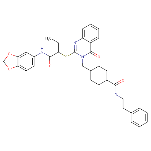 4-{[2-({1-[(2H-1,3-benzodioxol-5-yl)carbamoyl]propyl}sulfanyl)-4-oxo-3,4-dihydroquinazolin-3-yl]methyl}-N-(2-phenylethyl)cyclohexane-1-carboxamide
