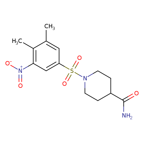 1-(3,4-dimethyl-5-nitrobenzenesulfonyl)piperidine-4-carboxamide