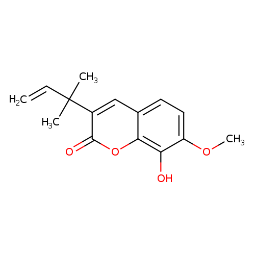 2H-1-Benzopyran-2-one, 3-(1,1-dimethyl-2-propen-1-yl)-8-hydroxy-7-methoxy-