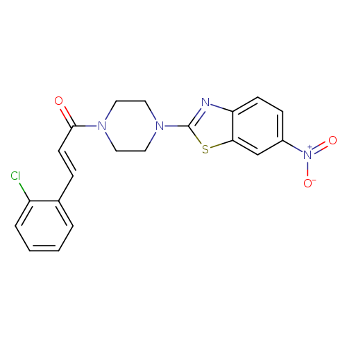 (2E)-3-(2-chlorophenyl)-1-[4-(6-nitro-1,3-benzothiazol-2-yl)piperazin-1-yl]prop-2-en-1-one