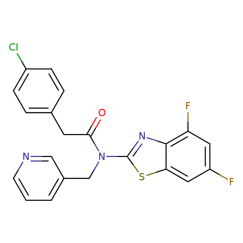 2-(4-chlorophenyl)-N-(4,6-difluoro-1,3-benzothiazol-2-yl)-N-[(pyridin-3-yl)methyl]acetamide