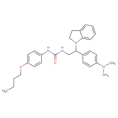 1-(4-butoxyphenyl)-3-[2-(2,3-dihydro-1H-indol-1-yl)-2-[4-(dimethylamino)phenyl]ethyl]urea