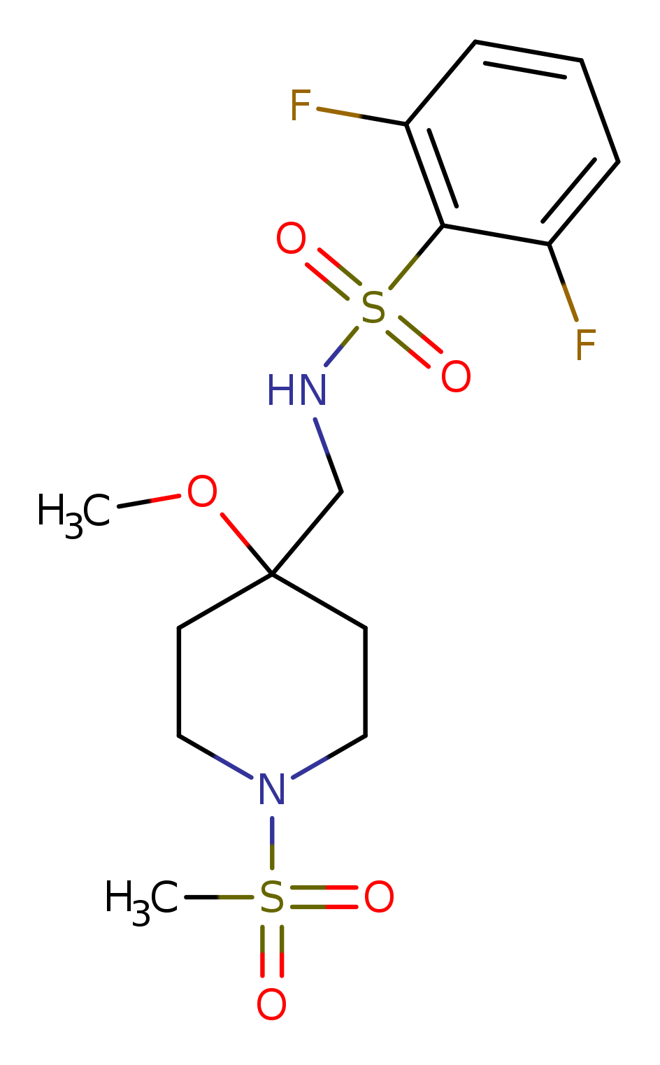2,6-difluoro-N-[(1-methanesulfonyl-4-methoxypiperidin-4-yl)methyl]benzene-1-sulfonamide