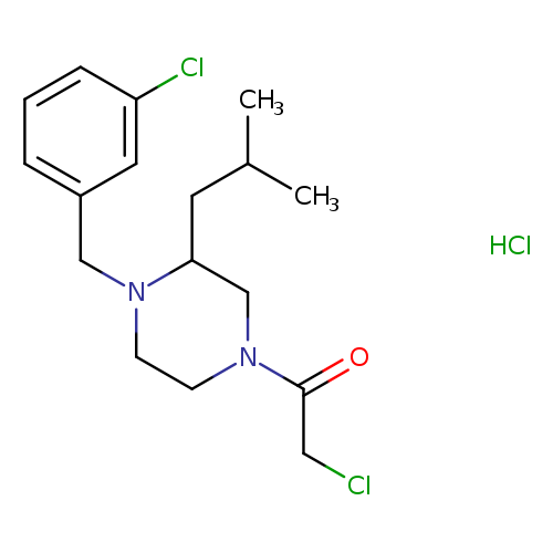 2-chloro-1-{4-[(3-chlorophenyl)methyl]-3-(2-methylpropyl)piperazin-1-yl}ethan-1-one hydrochloride