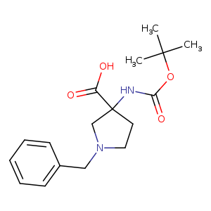 3-Pyrrolidinecarboxylic acid, 3-[[(1,1-dimethylethoxy)carbonyl]amino]-1-(phenylmethyl)-