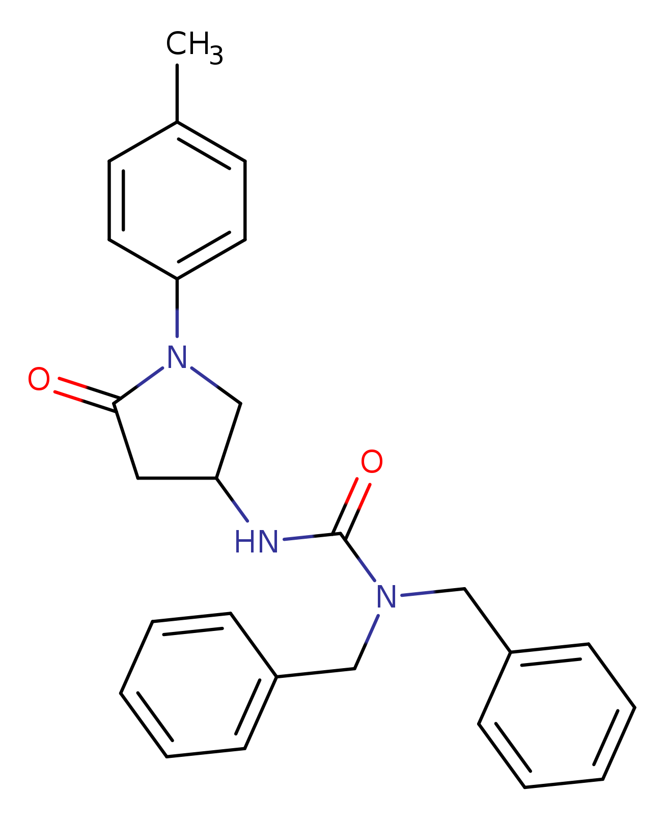 1,1-dibenzyl-3-[1-(4-methylphenyl)-5-oxopyrrolidin-3-yl]urea
