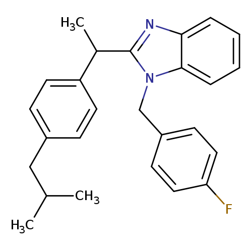 1-[(4-fluorophenyl)methyl]-2-{1-[4-(2-methylpropyl)phenyl]ethyl}-1H-1,3-benzodiazole