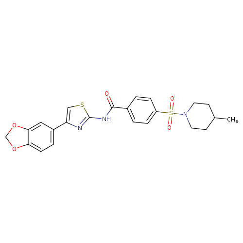 N-[4-(2H-1,3-benzodioxol-5-yl)-1,3-thiazol-2-yl]-4-[(4-methylpiperidin-1-yl)sulfonyl]benzamide