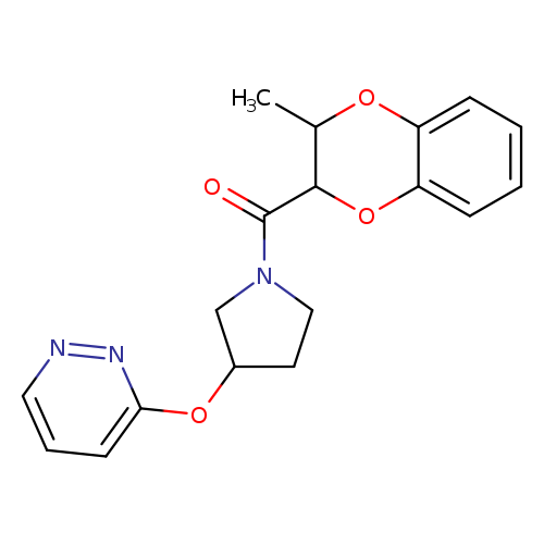 3-{[1-(3-methyl-2,3-dihydro-1,4-benzodioxine-2-carbonyl)pyrrolidin-3-yl]oxy}pyridazine