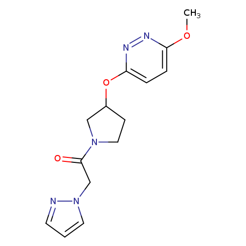 1-{3-[(6-methoxypyridazin-3-yl)oxy]pyrrolidin-1-yl}-2-(1H-pyrazol-1-yl)ethan-1-one