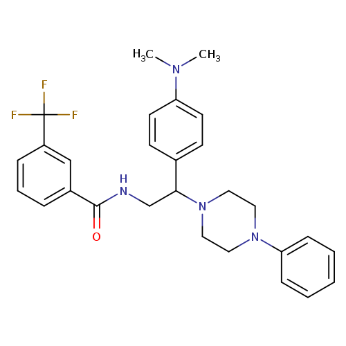 N-{2-[4-(dimethylamino)phenyl]-2-(4-phenylpiperazin-1-yl)ethyl}-3-(trifluoromethyl)benzamide