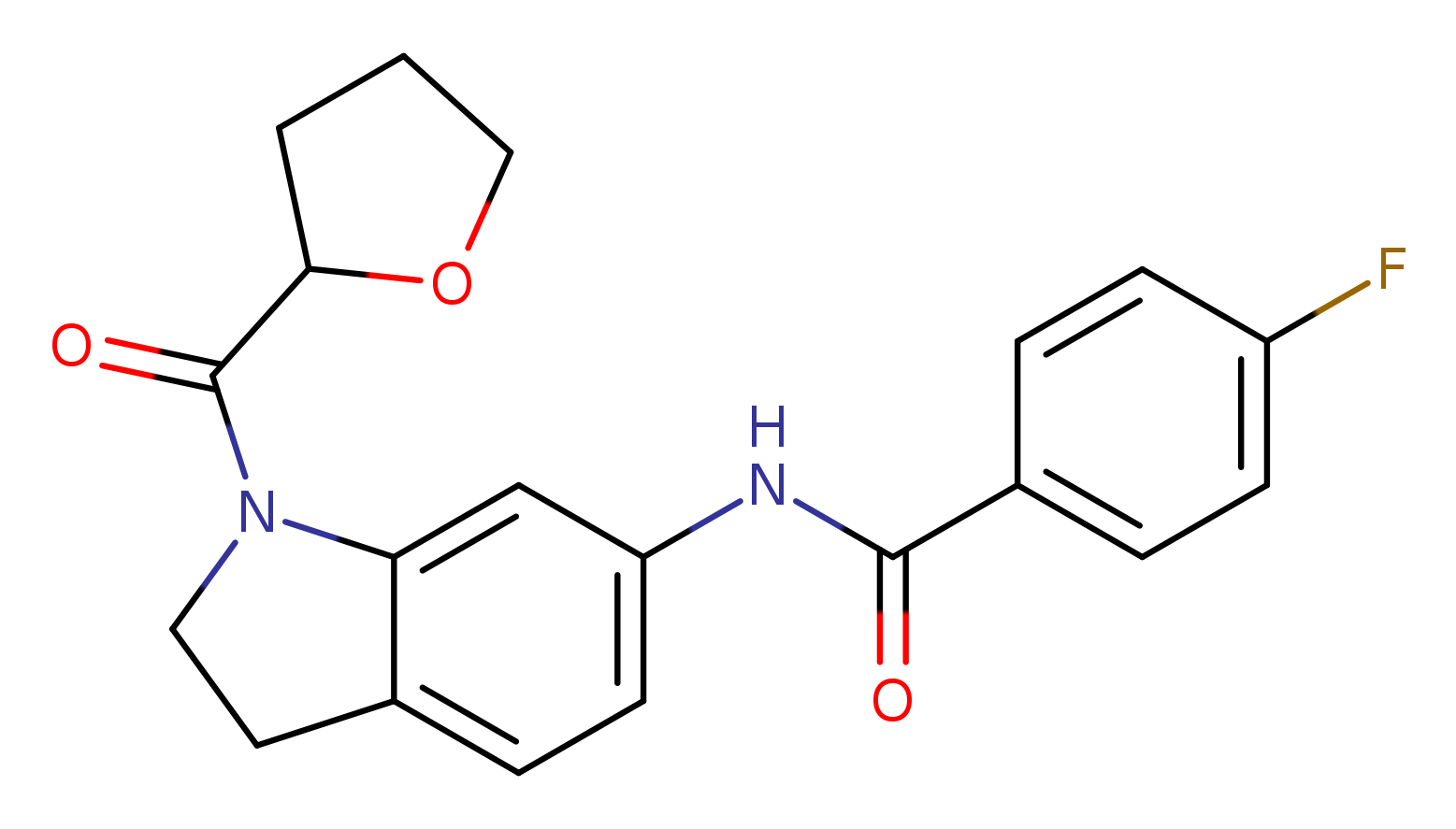 4-fluoro-N-[1-(oxolane-2-carbonyl)-2,3-dihydro-1H-indol-6-yl]benzamide