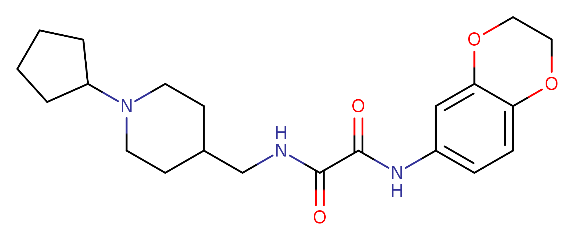 N-[(1-cyclopentylpiperidin-4-yl)methyl]-N'-(2,3-dihydro-1,4-benzodioxin-6-yl)ethanediamide
