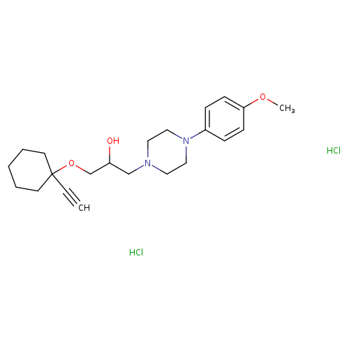 1-[(1-ethynylcyclohexyl)oxy]-3-[4-(4-methoxyphenyl)piperazin-1-yl]propan-2-ol dihydrochloride