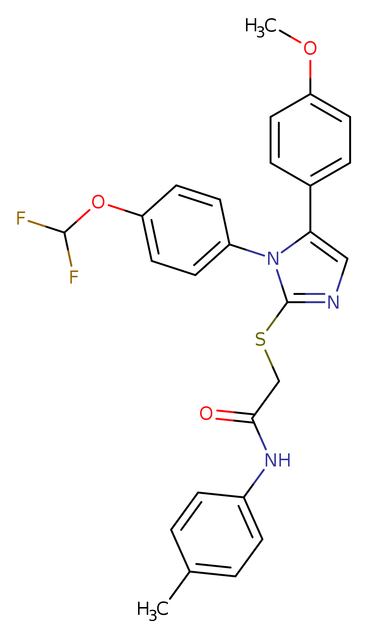 2-({1-[4-(difluoromethoxy)phenyl]-5-(4-methoxyphenyl)-1H-imidazol-2-yl}sulfanyl)-N-(4-methylphenyl)acetamide