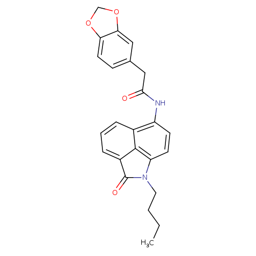 2-(2H-1,3-benzodioxol-5-yl)-N-{2-butyl-3-oxo-2-azatricyclo[6.3.1.0^{4,12}]dodeca-1(11),4,6,8(12),9-pentaen-9-yl}acetamide