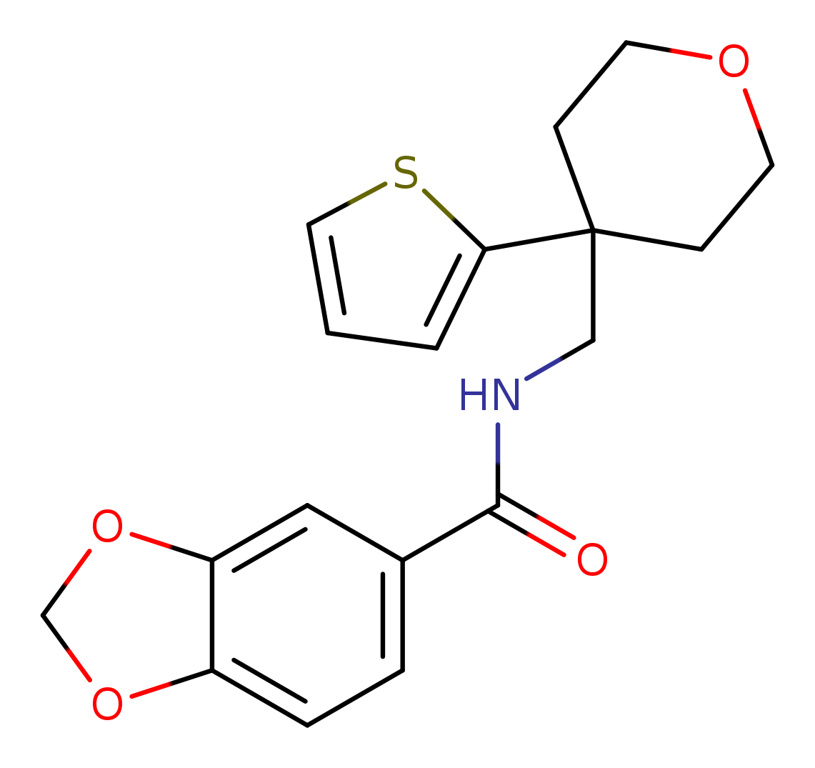 N-{[4-(thiophen-2-yl)oxan-4-yl]methyl}-2H-1,3-benzodioxole-5-carboxamide