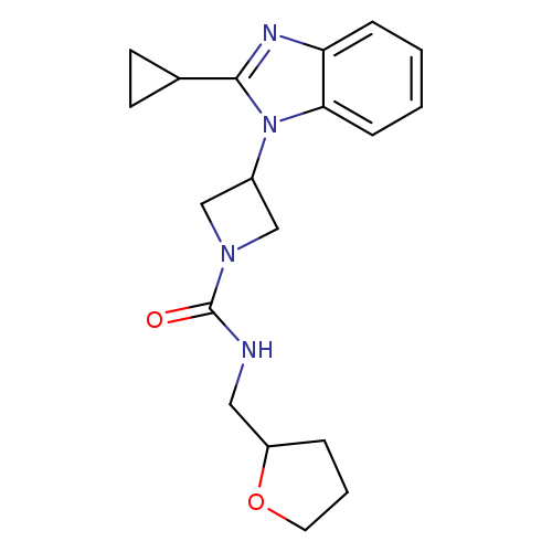 3-(2-cyclopropyl-1H-1,3-benzodiazol-1-yl)-N-[(oxolan-2-yl)methyl]azetidine-1-carboxamide