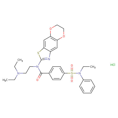 N-[2-(diethylamino)ethyl]-N-{10,13-dioxa-4-thia-6-azatricyclo[7.4.0.0^{3,7}]trideca-1,3(7),5,8-tetraen-5-yl}-4-[ethyl(phenyl)sulfamoyl]benzamide hydrochloride