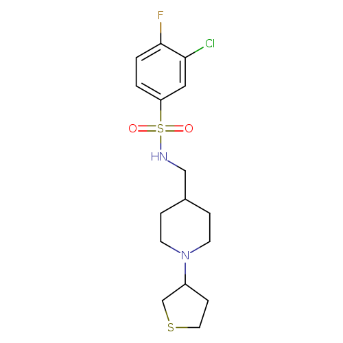 3-chloro-4-fluoro-N-{[1-(thiolan-3-yl)piperidin-4-yl]methyl}benzene-1-sulfonamide