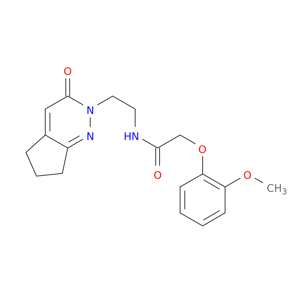 2-(2-methoxyphenoxy)-N-(2-{3-oxo-2H,3H,5H,6H,7H-cyclopenta[c]pyridazin-2-yl}ethyl)acetamide