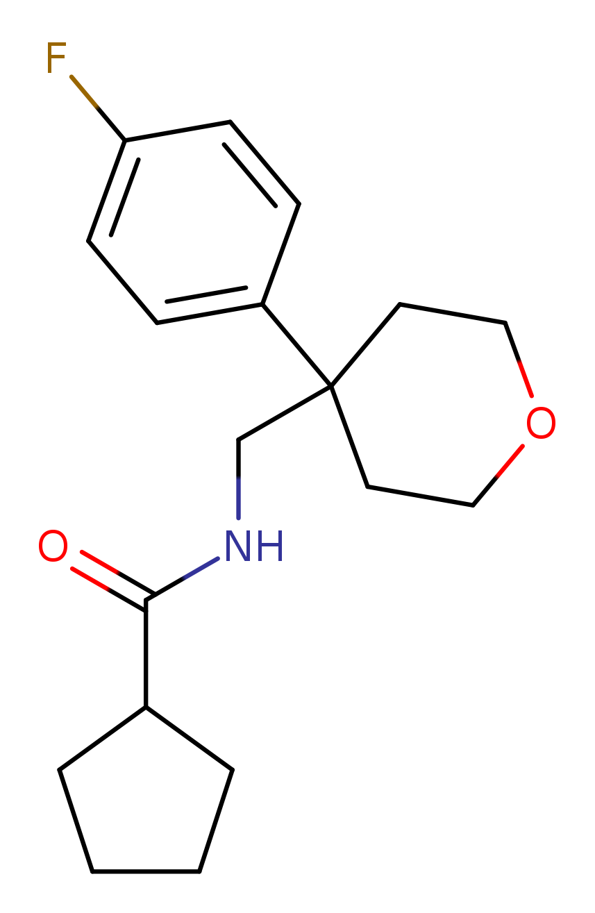 N-{[4-(4-fluorophenyl)oxan-4-yl]methyl}cyclopentanecarboxamide