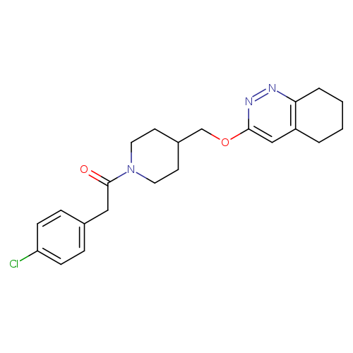 2-(4-chlorophenyl)-1-{4-[(5,6,7,8-tetrahydrocinnolin-3-yloxy)methyl]piperidin-1-yl}ethan-1-one