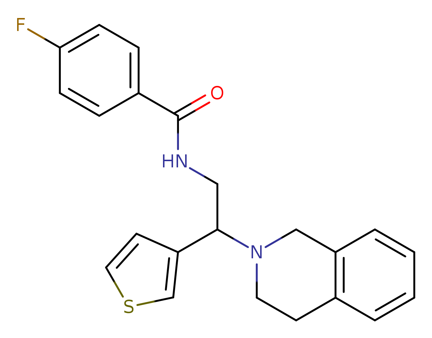 4-fluoro-N-[2-(1,2,3,4-tetrahydroisoquinolin-2-yl)-2-(thiophen-3-yl)ethyl]benzamide