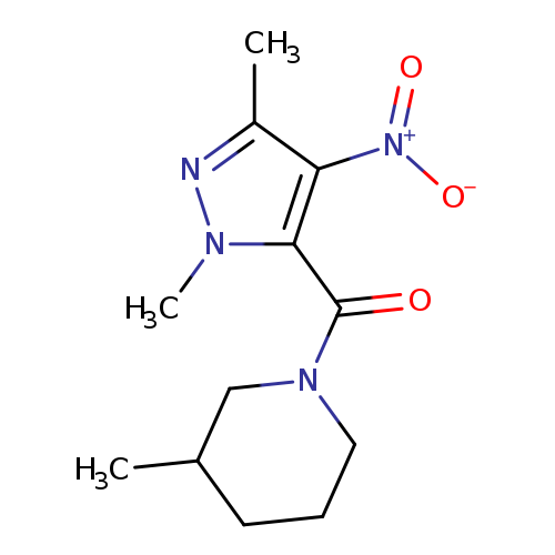 1-({4-nitro-1,3-dimethyl-1H-pyrazol-5-yl}carbonyl)-3-methylpiperidine
